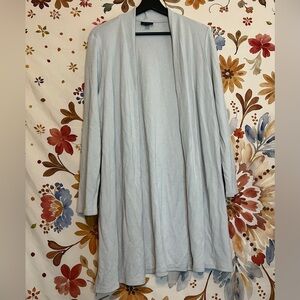 J. Jill Wearever Light Grey LP Fall Winter Spring Stretchy Slim Teacher Cardigan